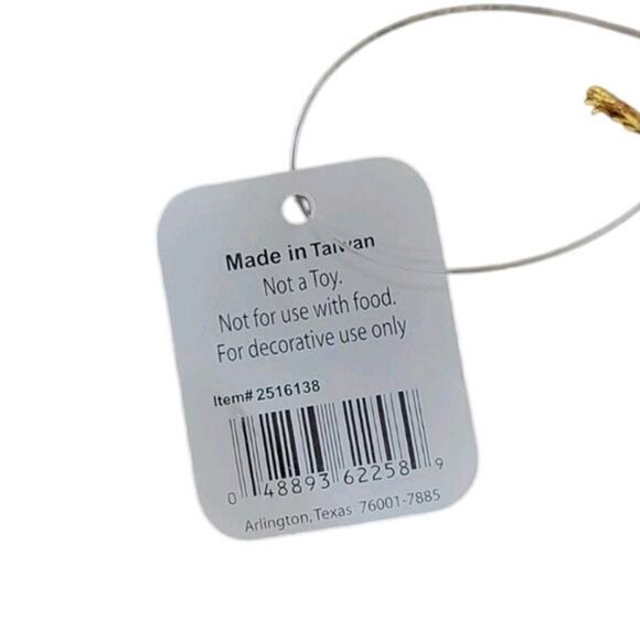 Vintage Raz Imports Christmas Ornaments Set - Blue Gold Beaded Elegant Decor NEW - Picture 6 of 7